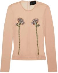 Simone Rocha - Top Met Lange Mouwen En Bloemenprint - Lyst