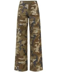 Cinq À Sept - Blakely Crystal-Embellished Camouflage Wide-Leg Jeans - Lyst