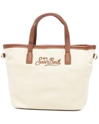 MC2 Saint Barth - Mini City Logo-Embroidered Contrast-Trim Tote Bag - Lyst