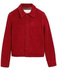 Ami Paris - Veste En Cuir Suédé À Logo Ami De Cœur - Lyst
