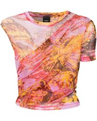 Pinko - Abstract-Print Asymmetric Blouse - Lyst