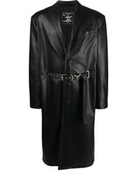 Y. Project - Mantel Aus Faux-Leder Mit Gürtel - Lyst