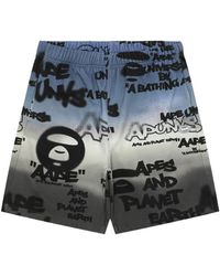 Aape By A Bathing Ape - Aapeunvs Graffiti-Print Shorts - Lyst