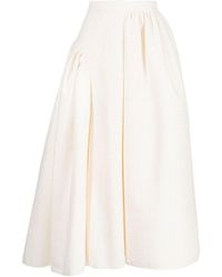 Goen.J - Tweed Ruched-panel Midi-skirt - Lyst