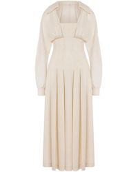 Alberta Ferretti - Abito Lungo Con Design A Strati - Lyst