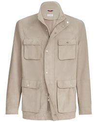 Brunello Cucinelli - Suede Unlined Safari Jacket - Lyst