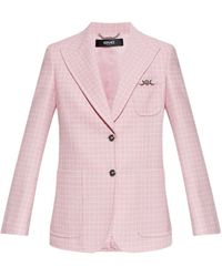 Versace - Check-Patterned Blazer - Lyst