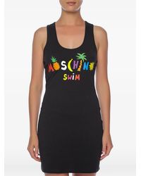 Moschino - Logo-Print Racerback Mini Dress - Lyst