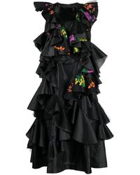 Comme des Garçons - Floral-embroidery Ruffled Dress - Lyst