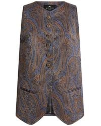 Etro - Cotton-Blend Jacquard Waistcoat With Paisley Motif - Lyst