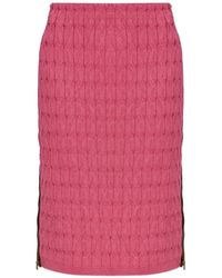 Fendi - Cable-Knit Side-Zip Skirt - Lyst
