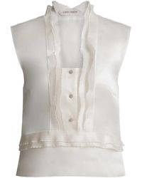 Alberta Ferretti - Ruffled Buttoned Blouses - Lyst