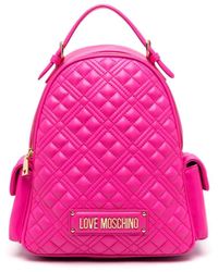 Love Moschino - Logo-lettering Quilted Backpack - Lyst