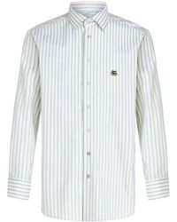 Etro - Striped Shirt With Embroidered Logo - Lyst