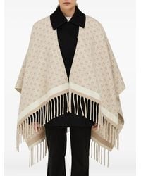 Ferragamo - Fransen-Cape mit Gancini-Muster - Lyst