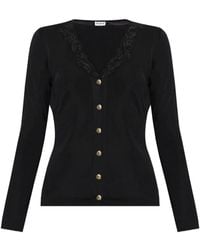 Balmain - Cardigan With Lace Trim - Lyst