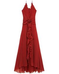 Blumarine - Ruffled Rosette-Detail Maxi Dress - Lyst