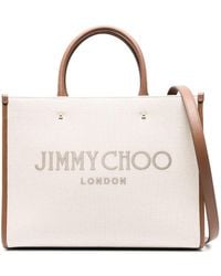 Jimmy Choo - Avenue M Tote Natural/taupe/dark Tan/light Gold One Size - Lyst