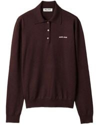 Miu Miu - Wool Knit Polo Shirt - Lyst