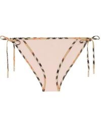 Burberry - Check Trim Bikini Briefs - Lyst