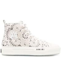 Amiri - Printed Canvas Court High Sneakers - Lyst