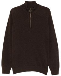 Barbour - Elbow-Patch Quarter-Zip Sweater - Lyst