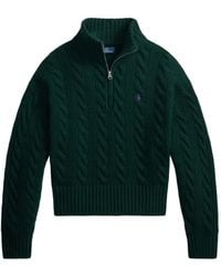 Polo Ralph Lauren - Cable-Knit Quarter-Zip Sweater - Lyst