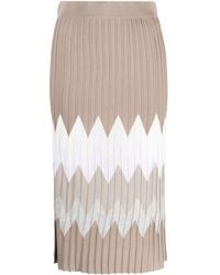 Le Tricot Perugia - Falda de cintura alta con estampado zigzag - Lyst