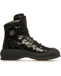 Bally - Clyff Crocodile-Embossed Boots - Lyst