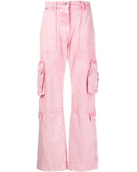 MSGM - Bleached-effect Wide-leg Cargo Jeans - Lyst