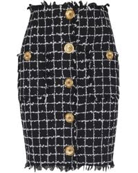 Balmain - Tweed Midi Skirt - Lyst