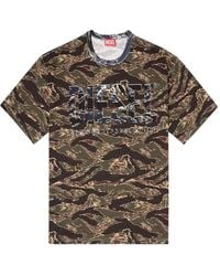 DIESEL - T-Boxt-T22 Tiger-Stripe Logo T-Shirt - Lyst
