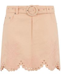 FARM Rio - Soft Geometric Richelieu Twill Mini Skirt - Lyst