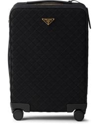 Prada - Triangle-Logo Embroidered Suitcase - Lyst