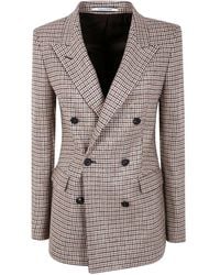 Tagliatore - Blazer Met Pied-De-Poule Print En Dubbele Rij Knopen - Lyst