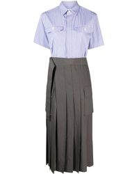 Sacai - Layered Cut-out Shirt Dress - Lyst