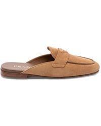 Prada - Logo-Detail Flat Mules - Lyst