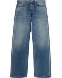 Palm Angels - Curved Logo Loose-Fit 5 Pockets Jeans - Lyst