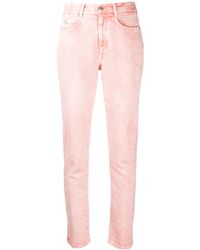 Stella McCartney - Jean Droit À Taille Haute Et Effet Usé - Lyst