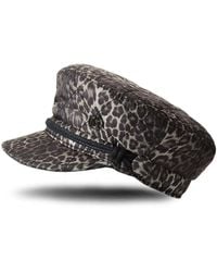 Maison Michel - Gorra New Abby con motivo de leopardo - Lyst