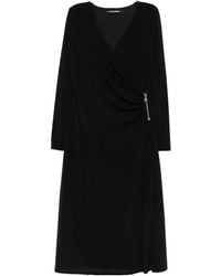 Karl Lagerfeld - Zip-Detail Wrap Dress - Lyst