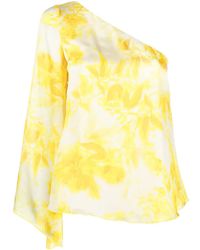 Liu Jo - One-Sleeve Floral-Print Blouse - Lyst