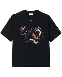 Off-White c/o Virgil Abloh - Graphic-Print Logo-Print T-Shirt - Lyst