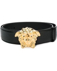 versace black leather belt