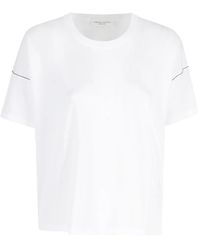 Roberto Collina - Contrast-Stitch Dropped-Shoulder T-Shirt - Lyst