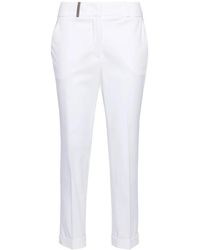 Peserico - High-Waist Cropped Trousers - Lyst
