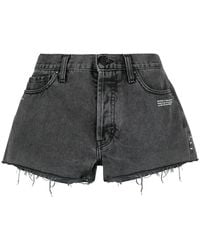 Off-White c/o Virgil Abloh - Raw-Edge Logo Denim Shorts - Lyst