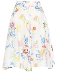 KENZO - Floral-print Satin A-line Skirt - Lyst