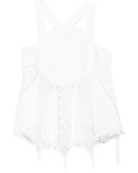 Loewe - Cropped Stretch Cotton Shirt With Drawstring - Lyst