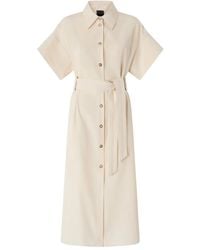 Pinko - Midi-Blousejurk Met Knopen En Ceintuur - Lyst